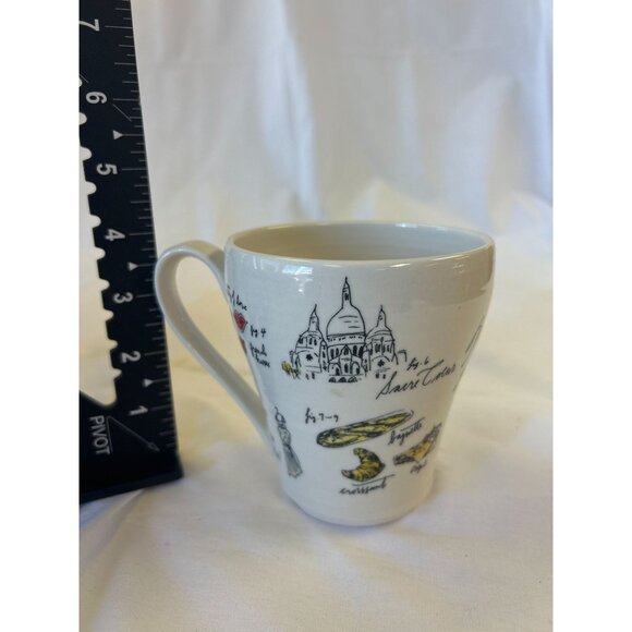 Paris-Themed Ceramic Mug With Sacré-Cœur Illustrations & French Landmarks Print - Picture 2 of 2